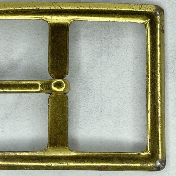 Gold Tone Rectangle Simple Basic Belt Buckle - Picture 4 of 6